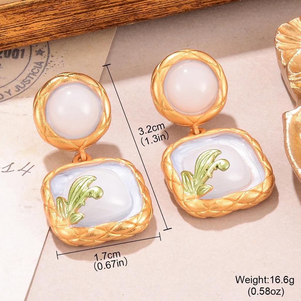 Серьги-бабочки из бирюзового жемчуга: Серия градиентной масляной живописи с кисточками для женщин