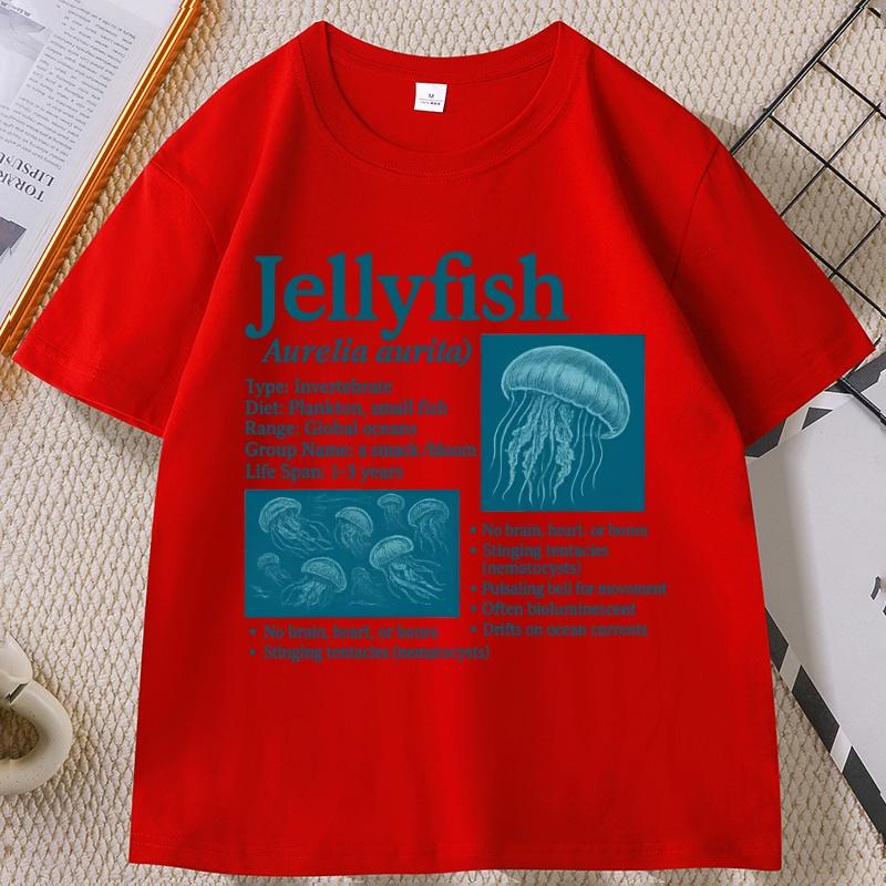 Unisexs Designer Cotton Tshirt with Jellyfish 90s Vintage Graphic Tshirts Unisex T Shirt for Clothes Short Sleeve Clothing