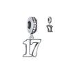 New Copper 12 25 50 Digital Pendant Charm Bead Fit Original Pan Bracelet For Gift Women'S Jewellery
