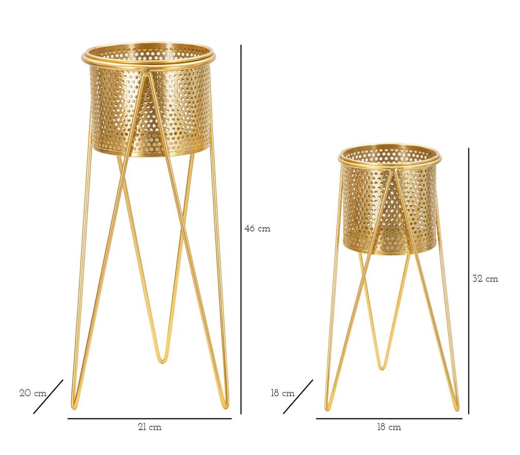 Vase Holder Glat Set 2 Pcs  Cm 21X20X46-18X18X32