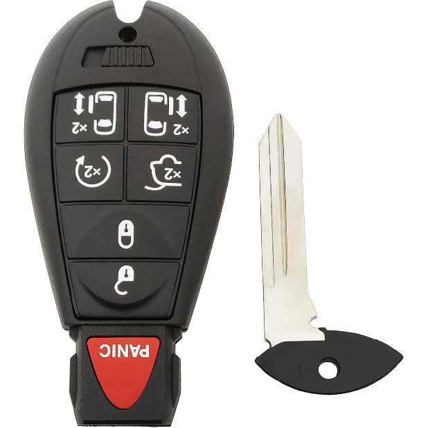 Replacement Key Fob Cover Case fit for Dodge Ram 1500 2500 3500 Journey Challenger Grand Caravan Key Fob Shell for Jeep Grand Cherokee Keyless Entry