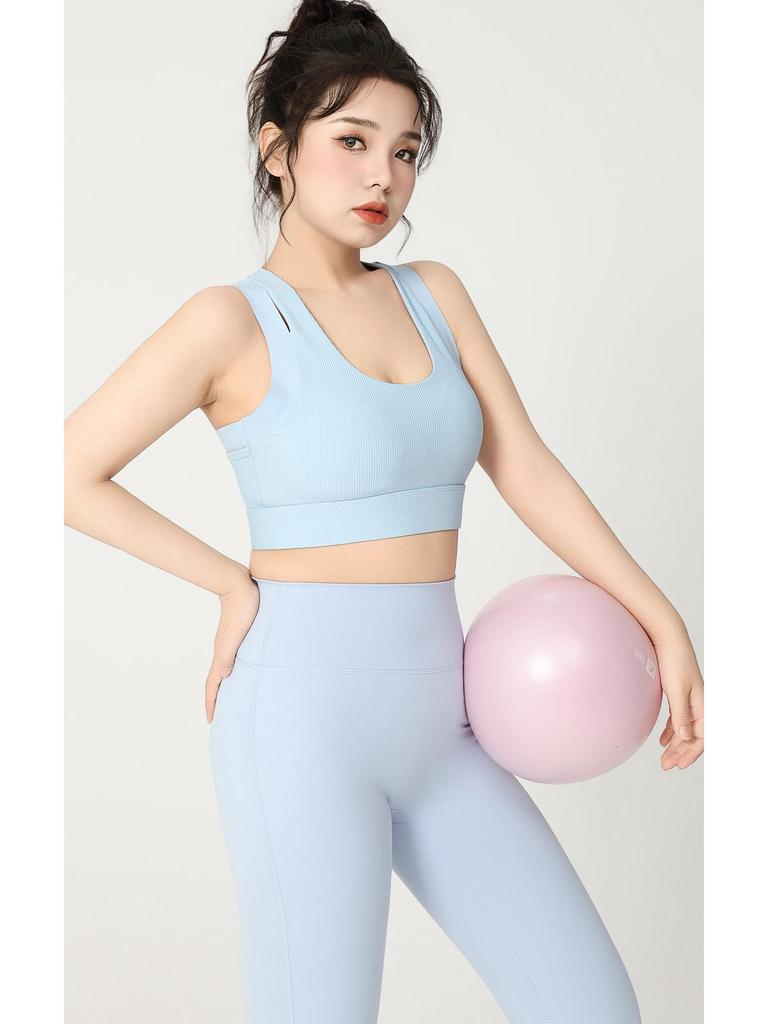 Спортивный бюстгальтер большого размера, ударопрочный, с гоночной спинкой и бретелями в два слоя