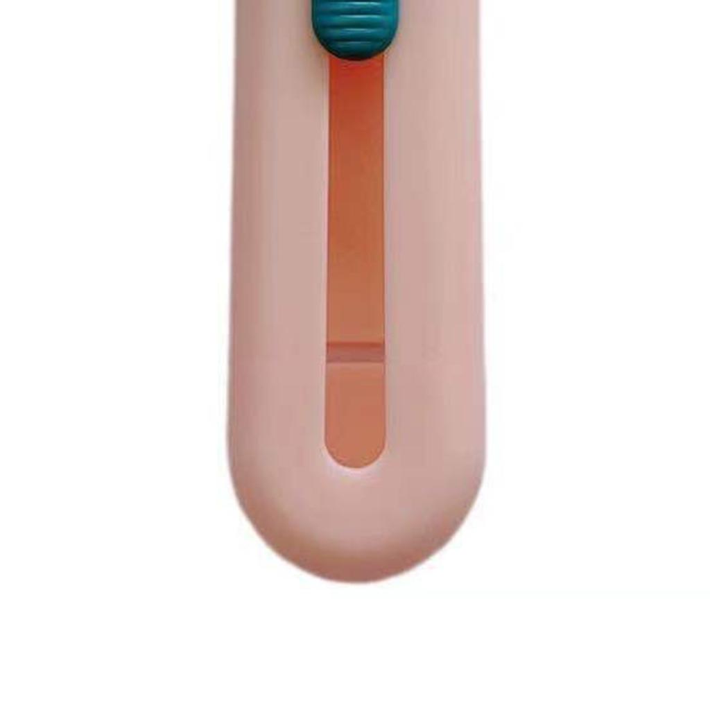 Cat Strip Spoon Push Button Portable Slot Ergonomic Cat Feeder Squeeze Spoon for Pet Pink