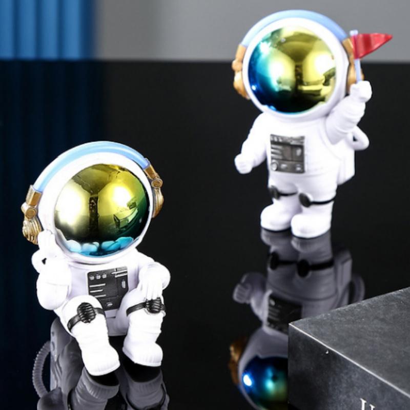 Фигурки космонавтов, рождественские смолы, космонавт, скульптура Луны, декоративные статуи космонавтов, миниатюры, подарок для детей, игрушки, домашний декор