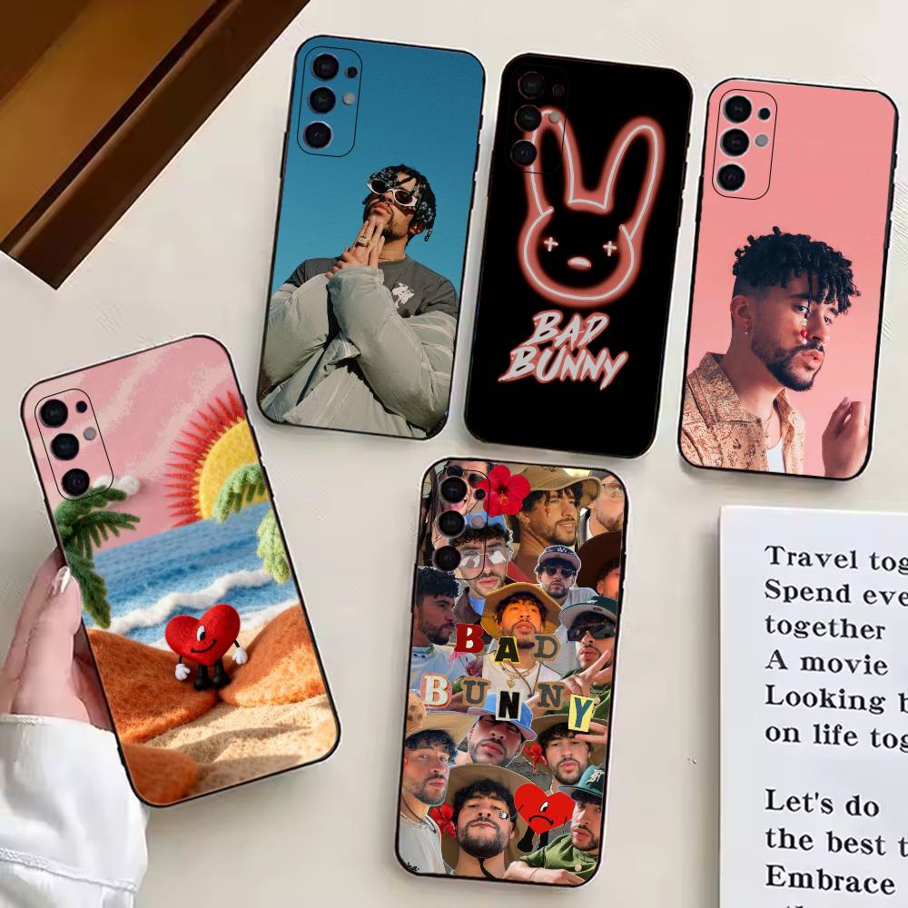 Hot Singer B-Bad Bunny Phone Case For Samsung S25,S24,S21,S22,S23,S30,Ultra,S20,Plus,Fe,Lite,Note,10,Black Cover
