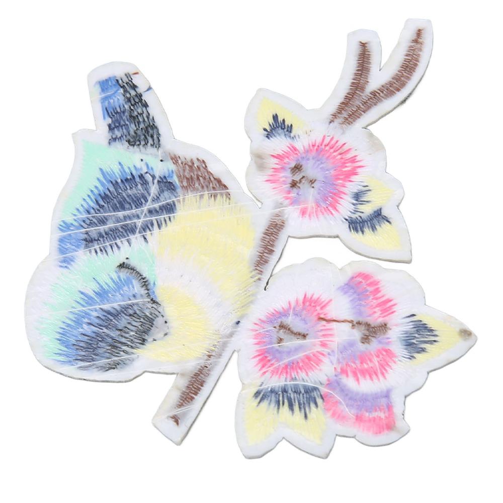 10pcs Bird Flower Style Embroidery Patches Bright Colors Sew On Patches Iron On Patches For Jackets