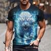 Animal T-Shirts For Men Tiger 3d Print Short Sleeve Tee Fashion Streetwear Summer Crew Neck Pullover Casual Oversized Clothing