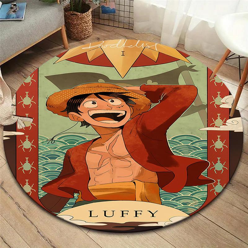 Luffy D Round Area Rug Carpet Rug For Living Room Bedroom Sofa Playroom Decor Nonslip Floor Mat