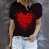 Women's Short Sleeve Crew Neck Plus Size Heart Print T-Shirt