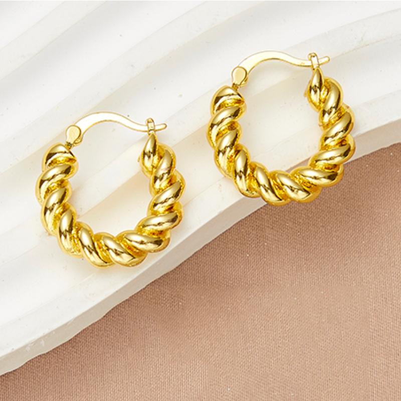 Винтажные серьги-кольца с геометрическим узором 14 карат для женщин, дизайнерские массивные серьги-кольца золотого цвета, свадебные украшения 2023 г.