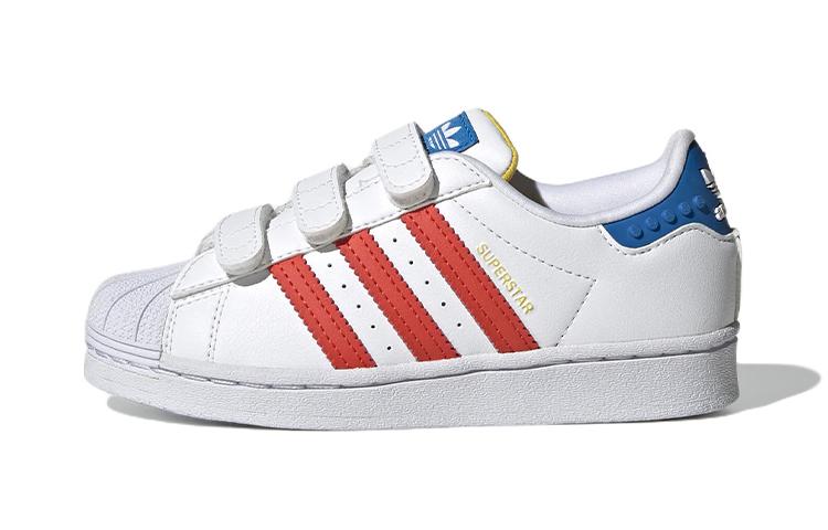 LEGO x Adidas Originals SUPERSTAR Низкие кеды из синтетической кожи, устойчивые к истиранию, для катания на скейтборде, детские GV8883