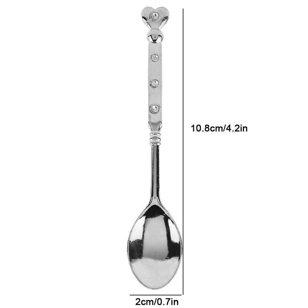 Модная винтажная кофейная ложка в форме сердца, десертная ложка, десертная ложка, ложка для перемешивания(Серебряный)