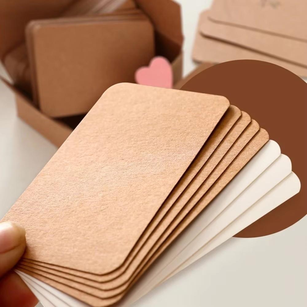 100pcs/box Colorful Business Card Blank Writing Card Portable Kraft Paper Card  Learning Card