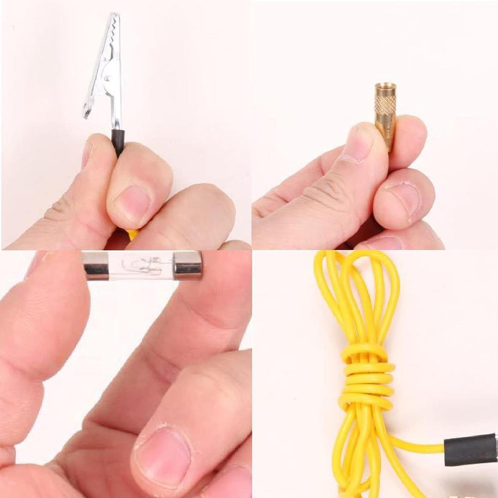 Тестер напряжения тока с зажимом типа «крокодил», напряжение лампы, тестер автомобильного света, лампа 6 В, 12 В, 24 В, лампа с зажимом типа «крокодил» для автомобилей, мотоциклов