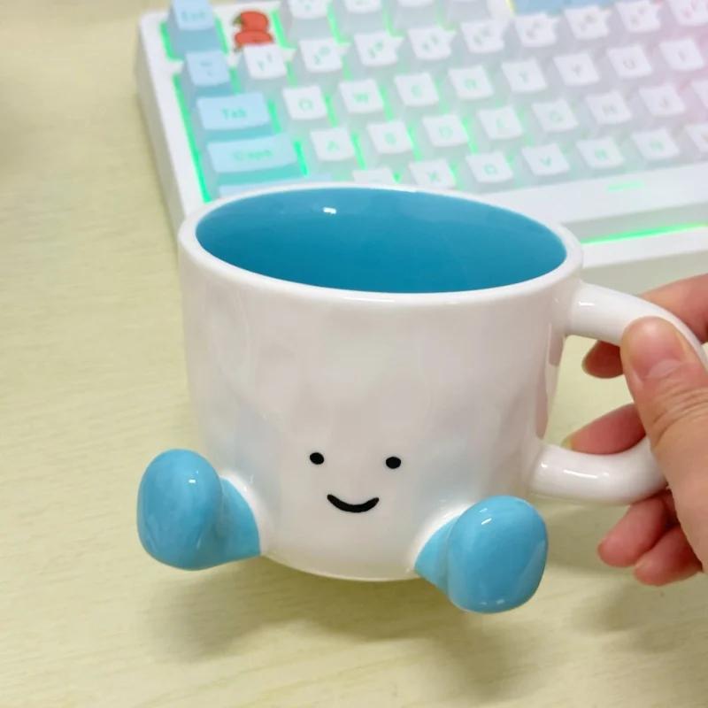 350ml Creative Ceramic Coffee Cup Mug with Handle Cartoon High Temperature Drinking Cup Home Desktop Decoration Water Cup Gift