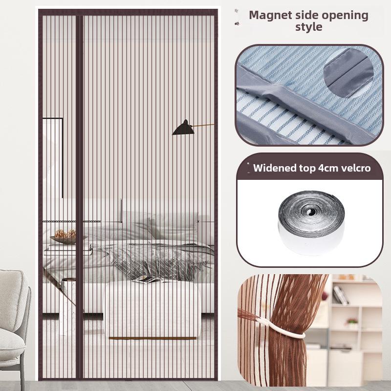 Магнитная москитная штора, открывающаяся вбок — сетка на липучке без сверления для спальни, самозакрывающаяся защита от мух и насекомых.