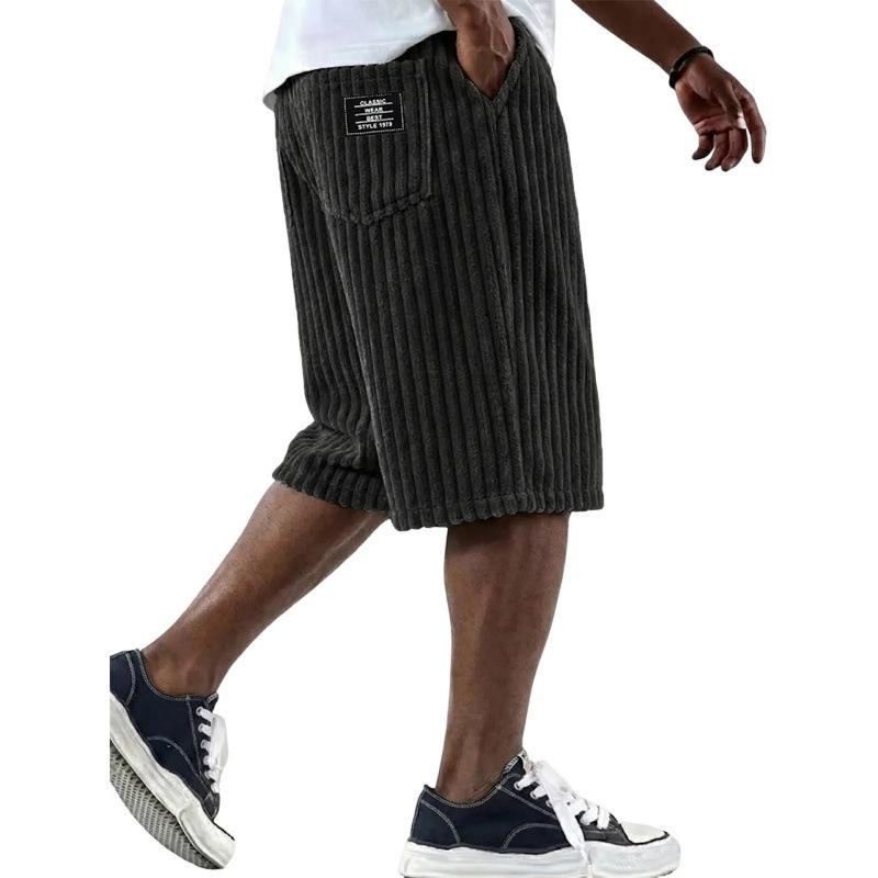 2026 Men's Striped Casual Summer Shorts: Loose Straight Five-Point Pants