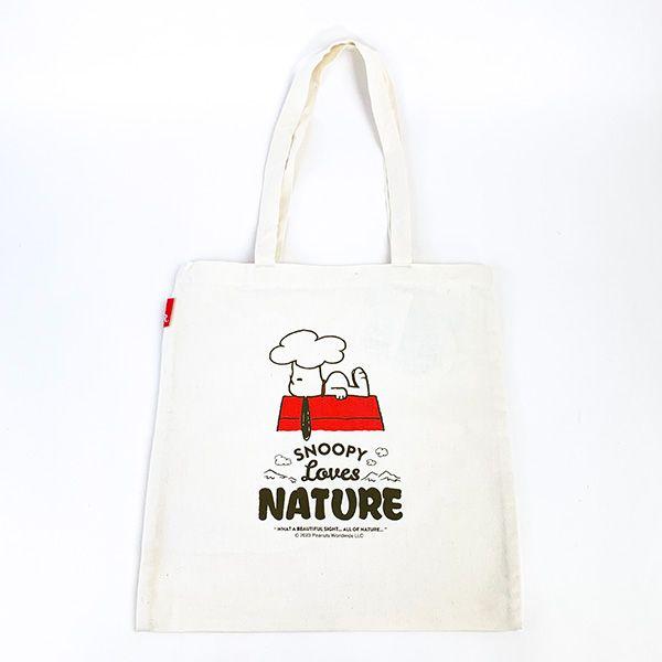 Snoopy Flat Tote Bag White Doghouse School Office PEANUTS