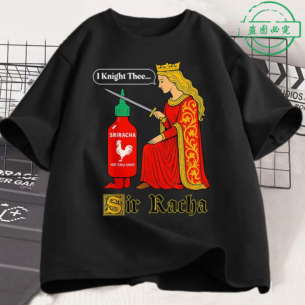 Мужская футболка с графическим принтом Sir Racha Funny Chili Sauce, унисекс, женская одежда, высококачественные повседневные хлопковые футболки с коротким рукавом, модные футболки