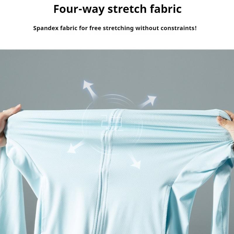 Солнцезащитная рубашка с длинным рукавом UPF50+ для лета, молния YKK для мужчин и женщин, одежда с защитой от ультрафиолета