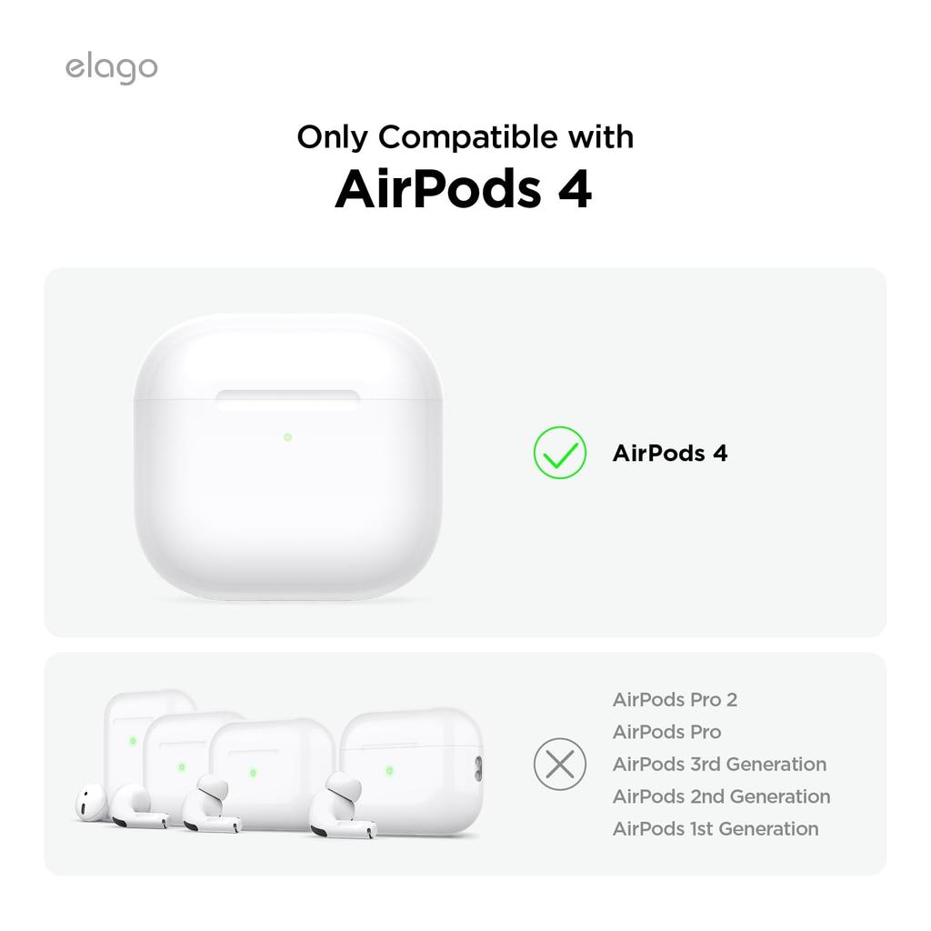 Совместимый чехол для AirPods 4, силиконовый гибридный чехол с карабином, противоударный, защита от падений, беспроводная зарядка, совместимый с MagSafe 4, 4-е поколение, LIQUID