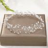 Bridal Hair Jewelry Crown Headpiece Beaded Crystal Headbands Bride Tiaras Wedding Vine Hair Accessories Simple Headdress 50cm