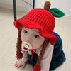 Вязаная шапка для младенцев ручной работы, парик, теплая косичка для новорожденного, шапочка для малышей, парик, реквизит для фотосъемки