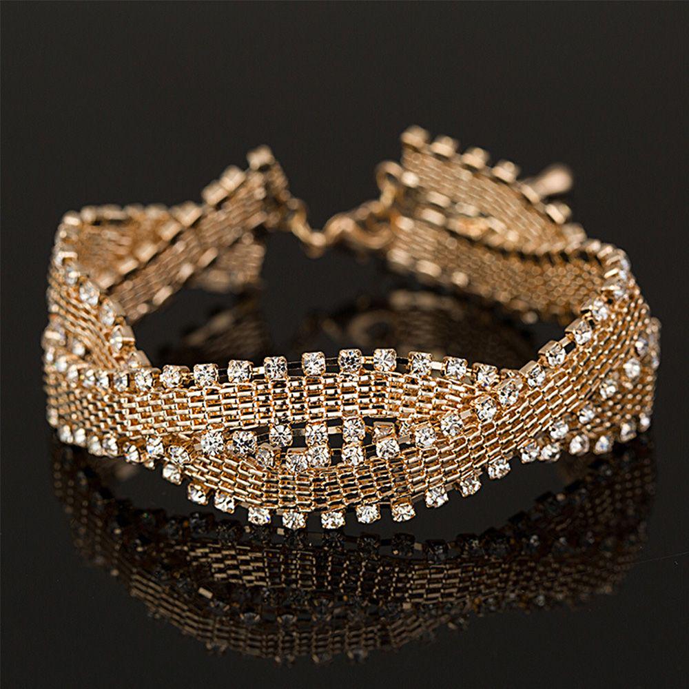 Rhinestone Bangles Wedding Shiny Woman Jewelry Wedding Bracelets Rhinestone Bracelets Bracelets AVE
