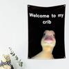 Wall Flag Creative Welcome To My Crib Flag Durable Easy Installation Wall Hanging Banner for Home Decoration