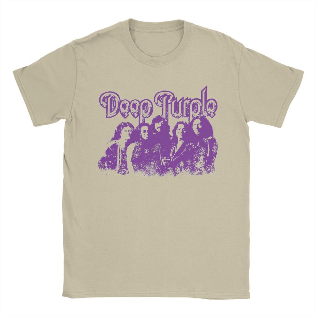 Band Deep Purple Art TShirt Summer Trendy Cool TShirts Unisex Cotton O Neck Oversize Top Tees Short Sleeves Y2K Funny Tshirt