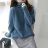 Women Sweater High Collar Long Sleeve Solid Color Knitting Tops Loose Fit Thickened Pullover Sweater Knitwear