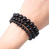 Браслет из круглых шариков Морион 10 мм, внутренняя окружность, приблизительно 16 см, черный кристалл, фантомный кристалл, натуральный камень, молитвенные четки из камня