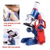 100x 400x 1200x Zoom Illuminated Monocular Children Kid Biological Microscope Set Student Educational Toy Gift