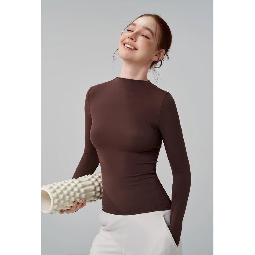 SOISOU 5 Colors Half-High Collar Slim Fit Yoga Top Women's Pilates Pullover Sports Long Sleeve High Elastic Fitness T Shirt