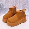 Модные женские зимние сапоги, теплые хлопковые ботинки с толстым плюшем, 2026 Новые замшевые ботильоны, уличные нескользящие ботинки на платформе, зимние короткие сапоги