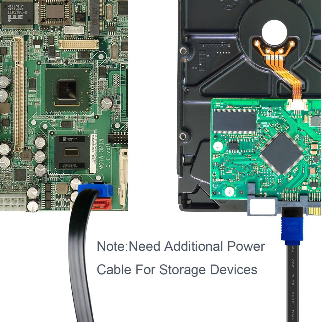 BENFEI 45см SATA Кабель SATA 3 6 Гбит/с с защелкой для SSD и HDD Расширение Синий (Прямой тип) 12 штук -