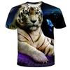 1-14 Years Children Short Sleeve T-Shirts Tiger Lion Animals Tshirt Baby Boys Girls Kids Summer Clothes Casual Oversized Tops