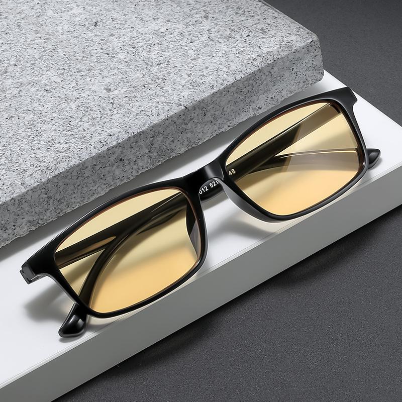 Мужские квадратные очки для ночного видения Модные Высококачественные Желтые Линзы Очки для чтения Женские Плюс Диоптрии Пресбиопия