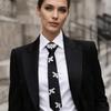 Korean Style Rhinestones Tie Academic Style Decoration Shirt Tie Temperament Long Necktie  Women