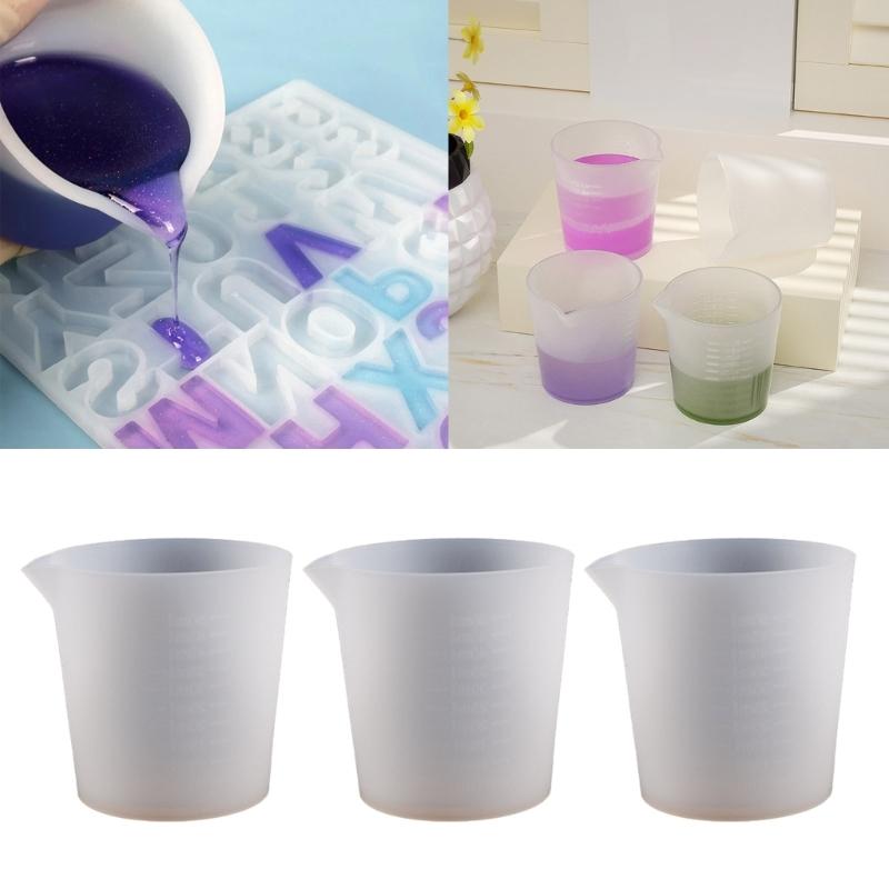 Durable 50ml Measuring Cup Multipurpose Silicone Nonstick Mixing Cup with Precise Scale for Resin DIY Craft Capacity Cup