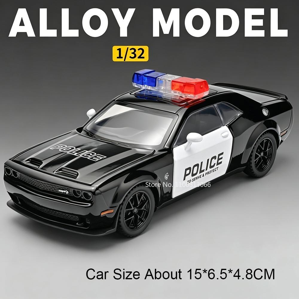 1:32 Hellcat Модель Миниатюрные Игрушечные Машинки Металлические Литые Двери Открываются Симуляция Салона Резиновые Шины Изысканные Модели Полицейских Машин