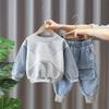 Spring New Korean Version T-shirt Children's Spring And Autumn Sweater Children's Clothing Baby Cartoon Rest Denim Pants Set