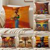 Abstract Painting African LPillow Case Sofa and Living Room Decorative Cushion Covers Dust-proof and Mite-proof Invisible Zipper