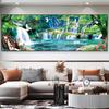 Natural Colorful Landscape HD Pictures Waterfall and Flying Birds Canvas Painting Wall Art for Living Room Decoration Unframed