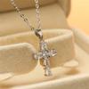 2021 Fashion Glitter Women Sexy Party AAA Zircon CZ Stone Girl Cross Pendant Necklace Chain for Women