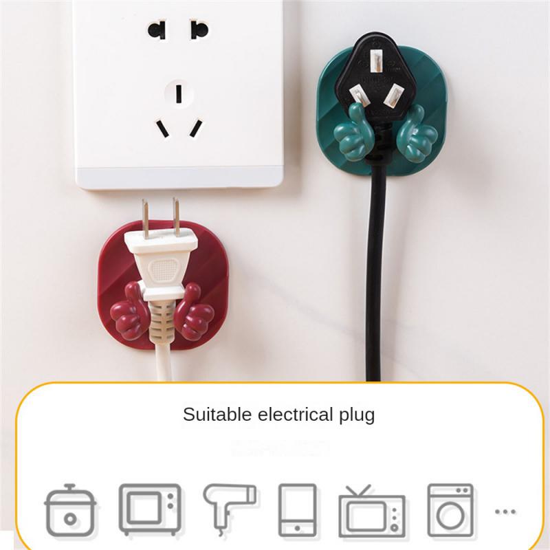 1/2SETS Крючок для вилки без дырокола Креативный самоклеящийся крючок для хранения кабеля для передачи данных Крючок для кухонных гаджетов