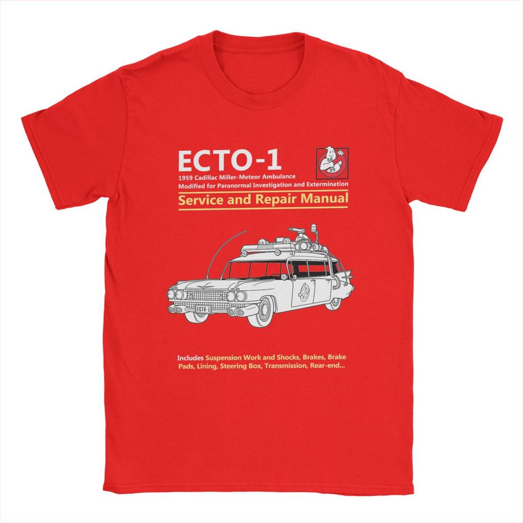 ECTO-1 Service And Repair Manual Ghostbuster Movie T-Shirts for Men Cotton Tees O Neck Short Sleeve T Shirt Gift Idea Clothes