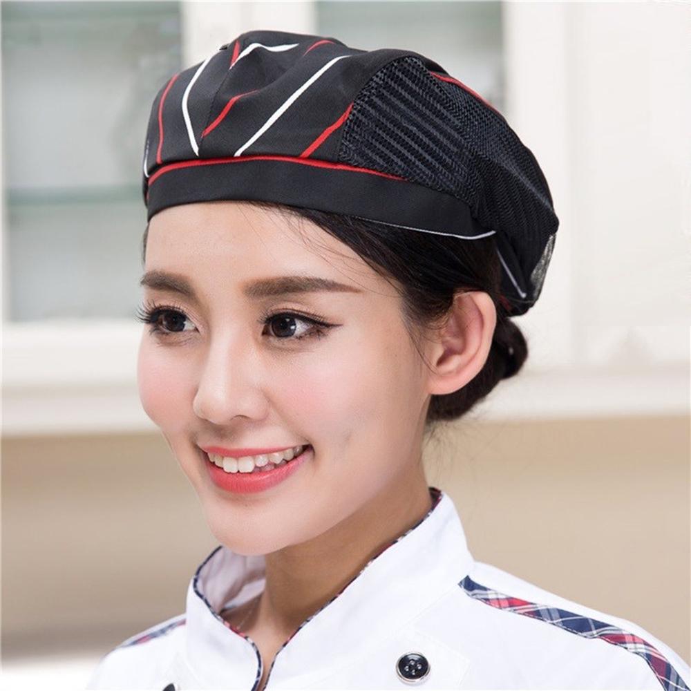 Women Mesh Work Wear Hotel Cafe Restaurant Breathable Chef Hats Waiter Cap Kitchen Tools Cook Beret