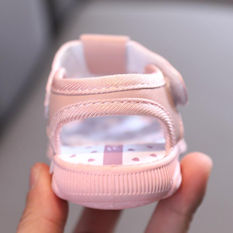 Летние сандалии, милая детская кожаная обувь принцессы для девочек, детские дышащие туфли с бантиком и открытым носком