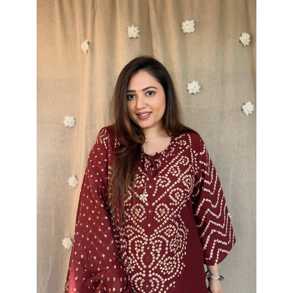 Maroon Wedding Wear Salwar Kameez Designer Women Ethnic Kurta Pant Dupatta Set